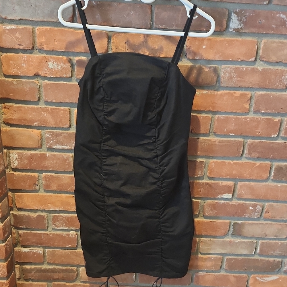 Top Shop Elegant Black Ruched Dress NWT